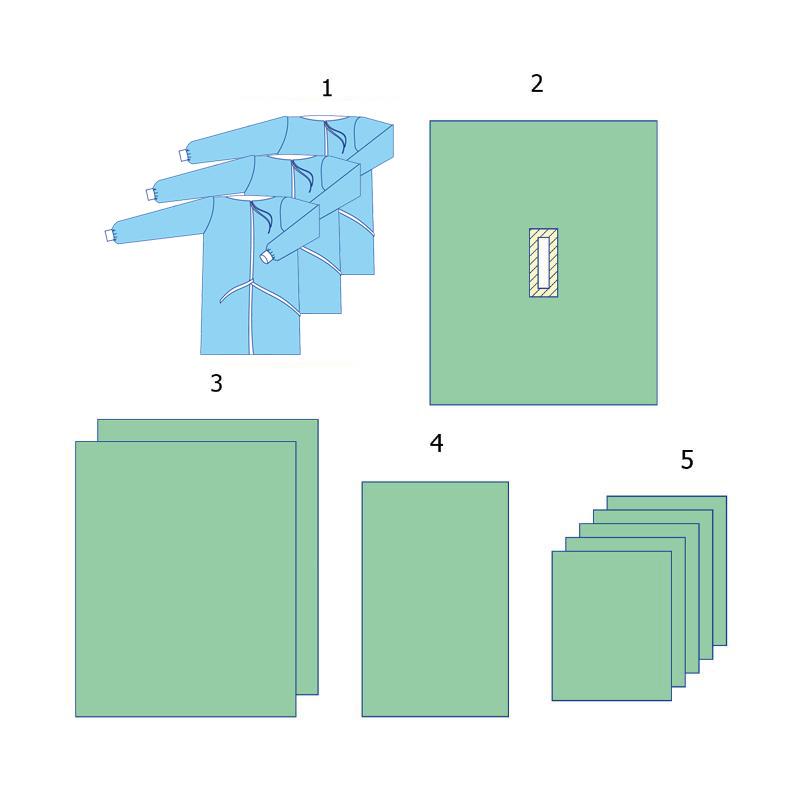 Комплект одягу та покриттів операційних хірургічний №27 Taipan-Pharm стерильний